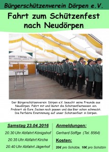 Fahrt zum Schützenfest Neudörpen