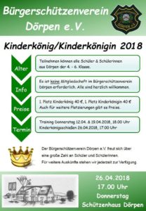 Flyer - Kinderschützenkönig/-in 2018